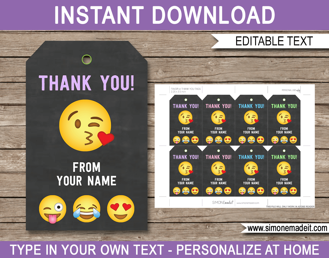 Printable Blank Thank You Emojis