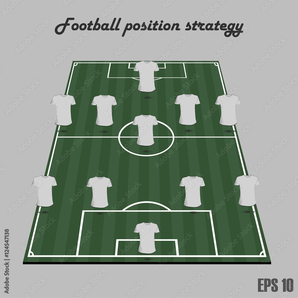 Eps 10 Vector Football Players Position Strategy Template Soccer 