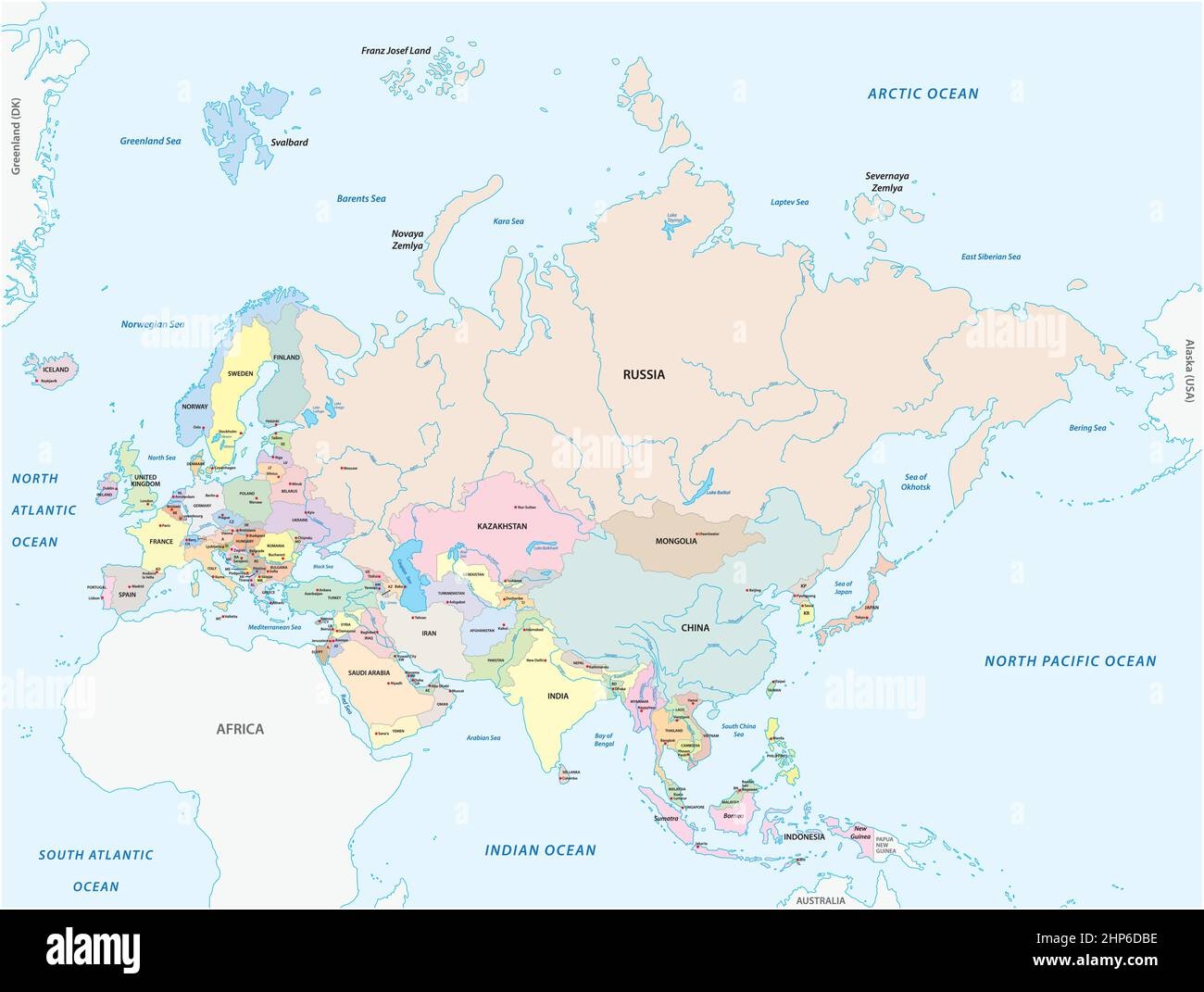 Printable Blank Afro Eurasian Map