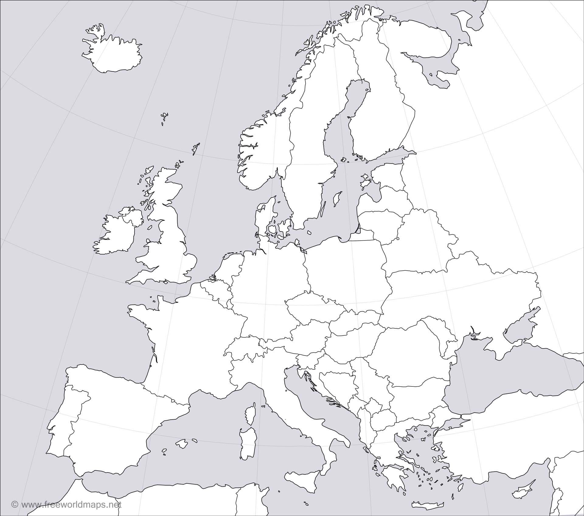 Western Europe Map Blank Printable