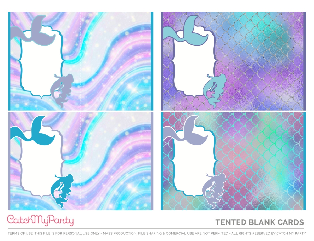 Printable Blank Label Mermaid