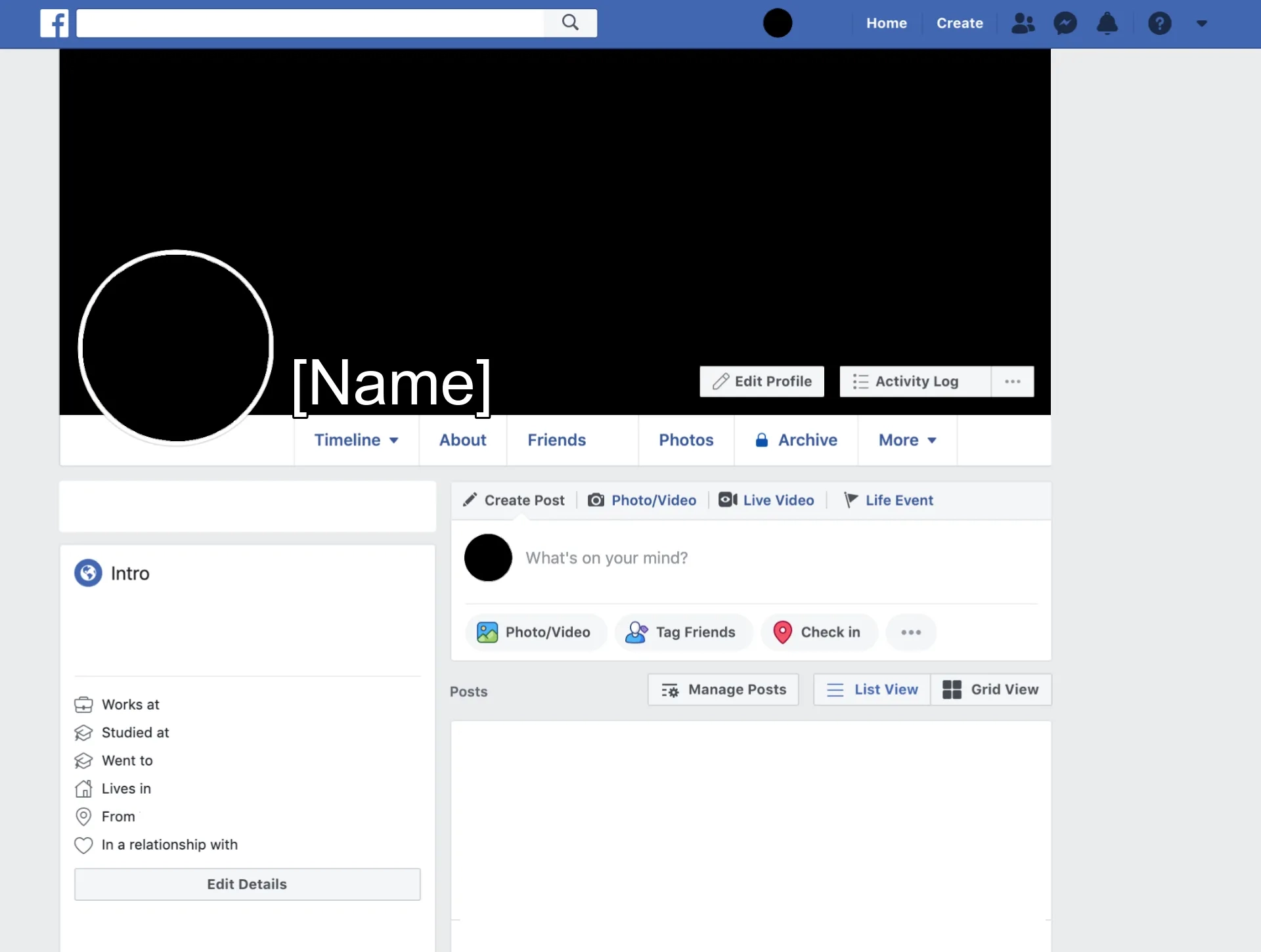 Facebook Headings Printable Blank