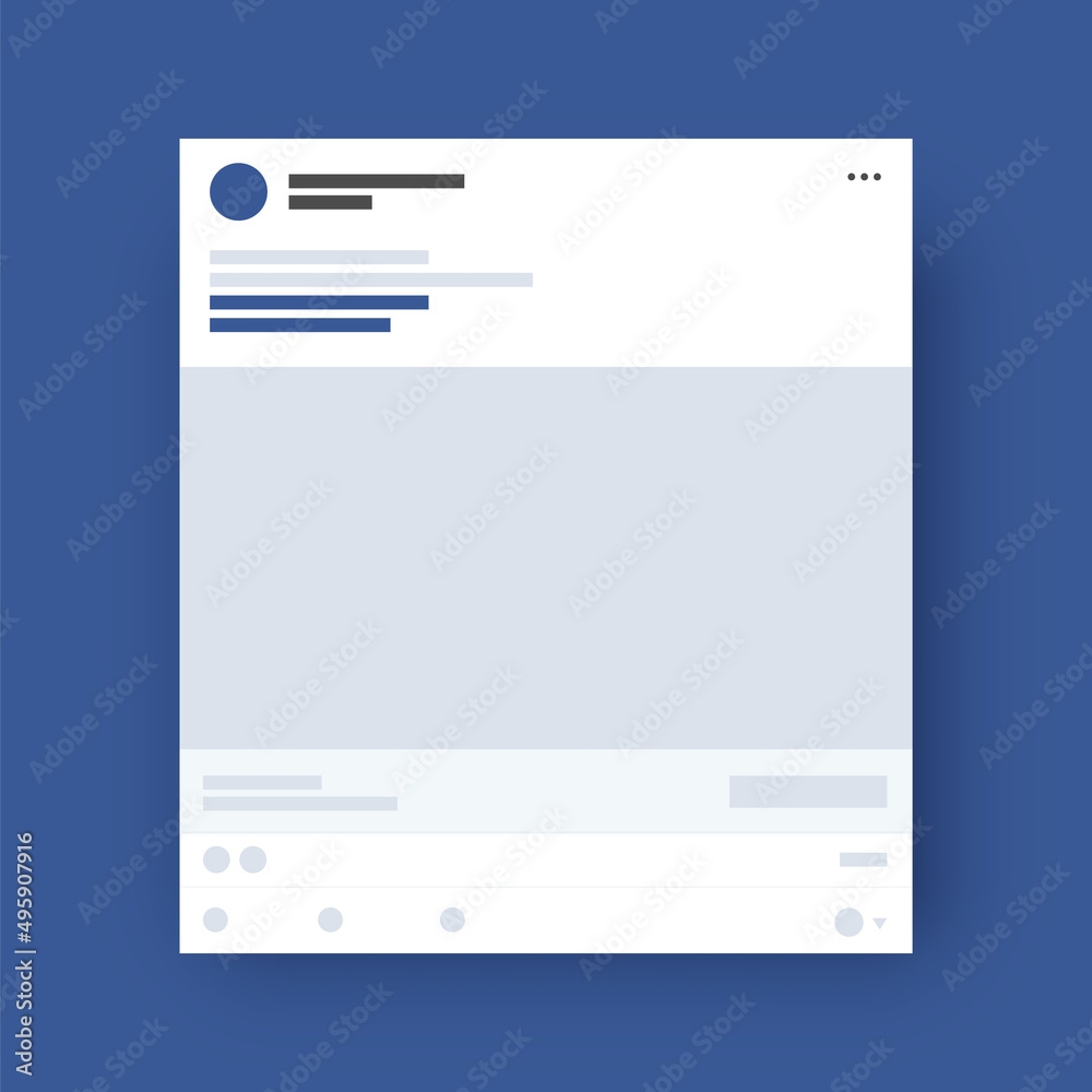 Facebook Social Media Template Mockup Simple Page Profile Stock 