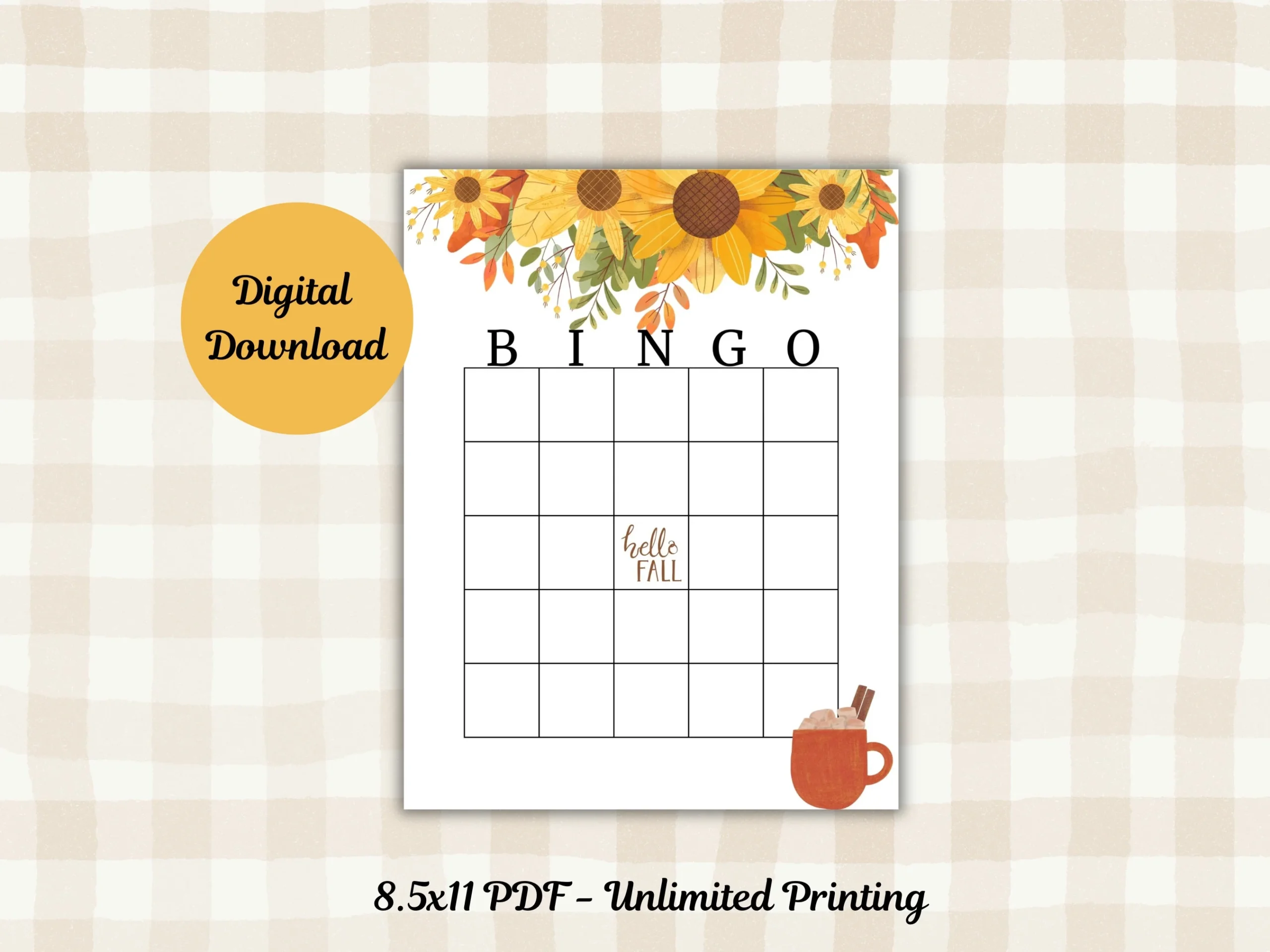 Fall Blank Printable Bingo