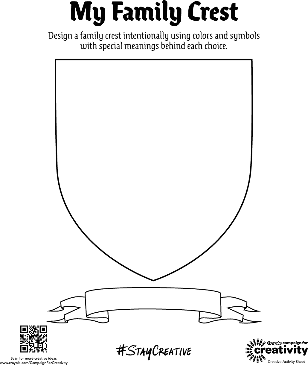 Family Crest Activity Sheet For Kids