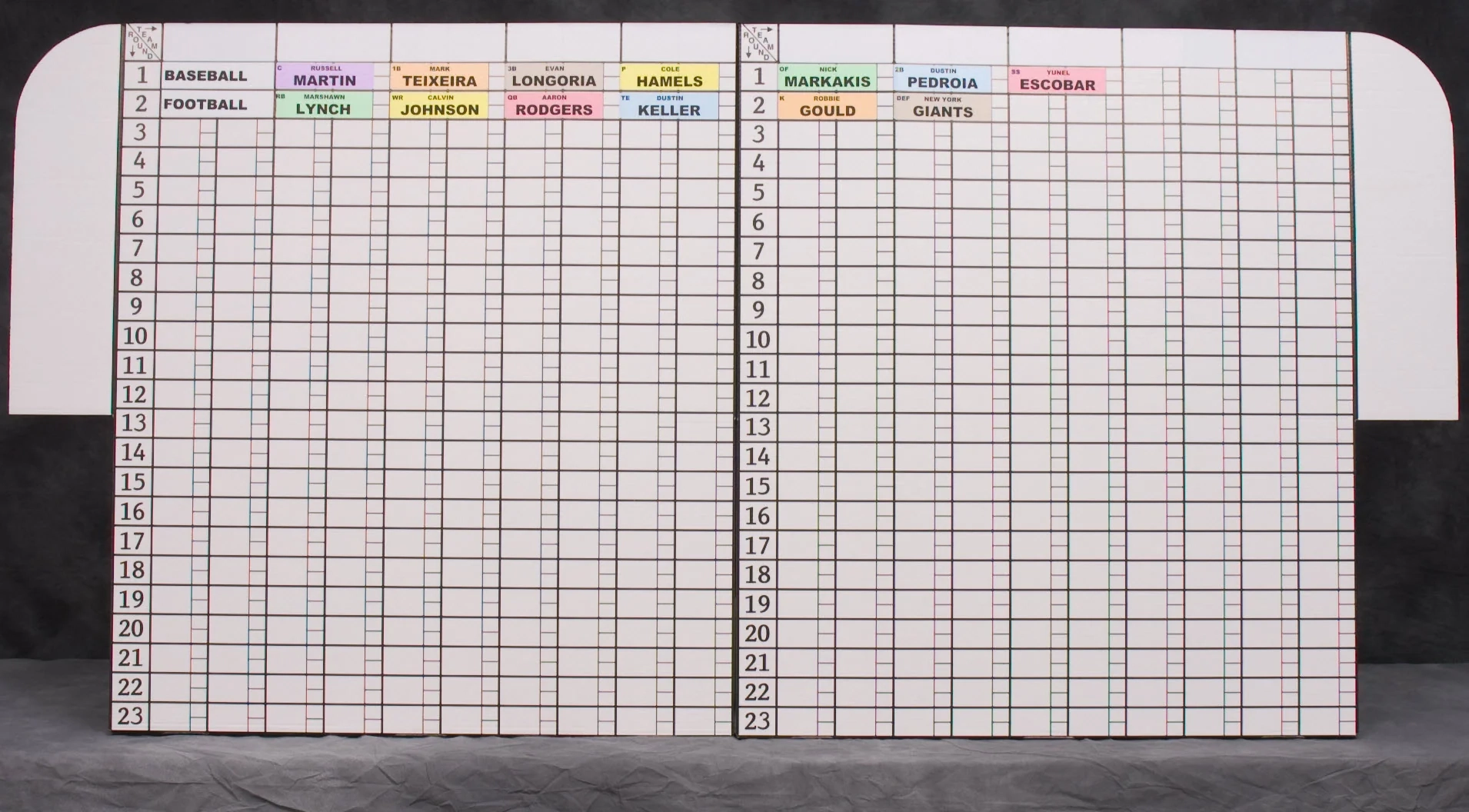 Printable Blank Draft Board