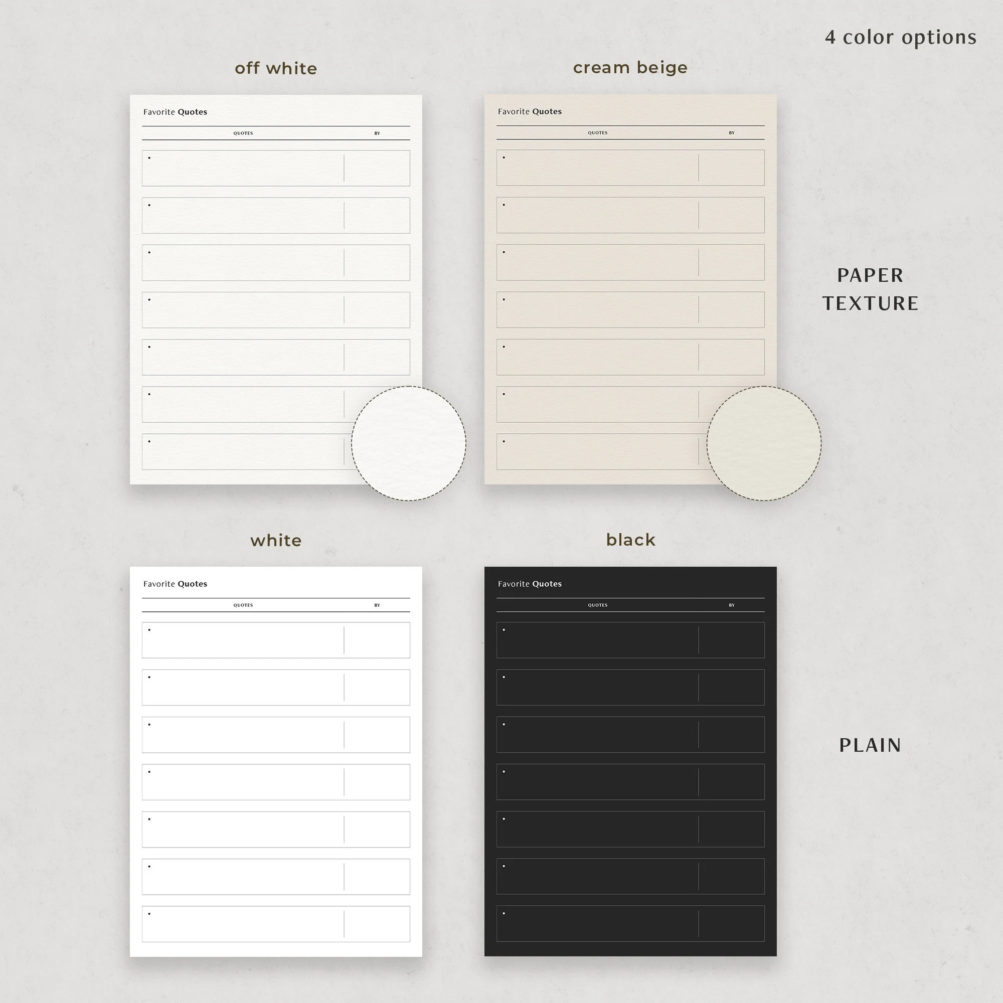 Blank Favorite Quotes Printable