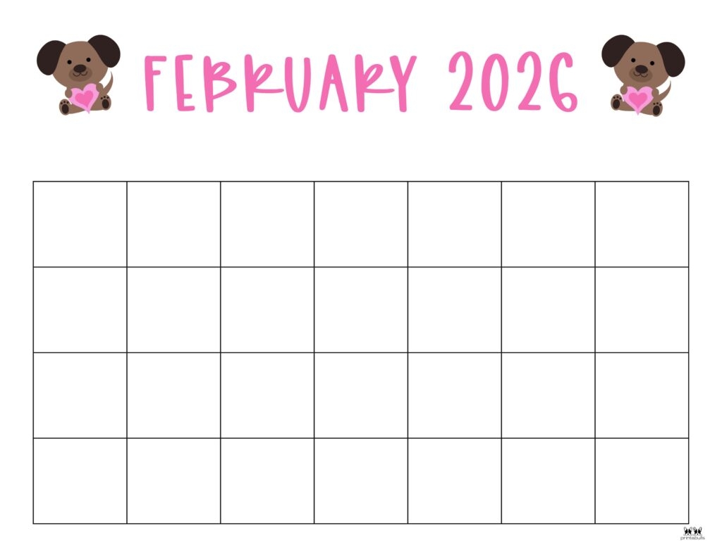 Printable Blank Calendar Feb 2026