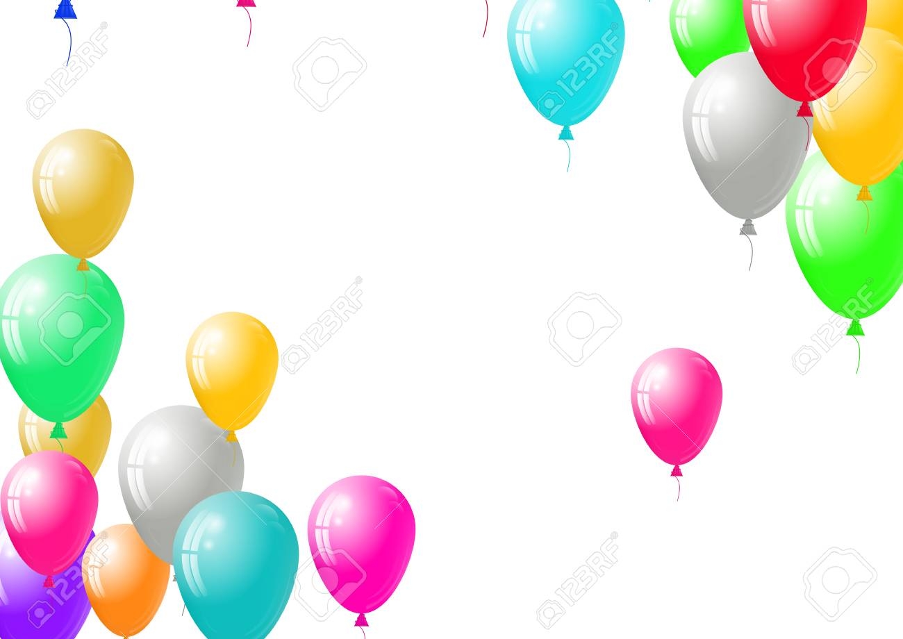 Festive Blank Card Template With Balloons Background Balloons 