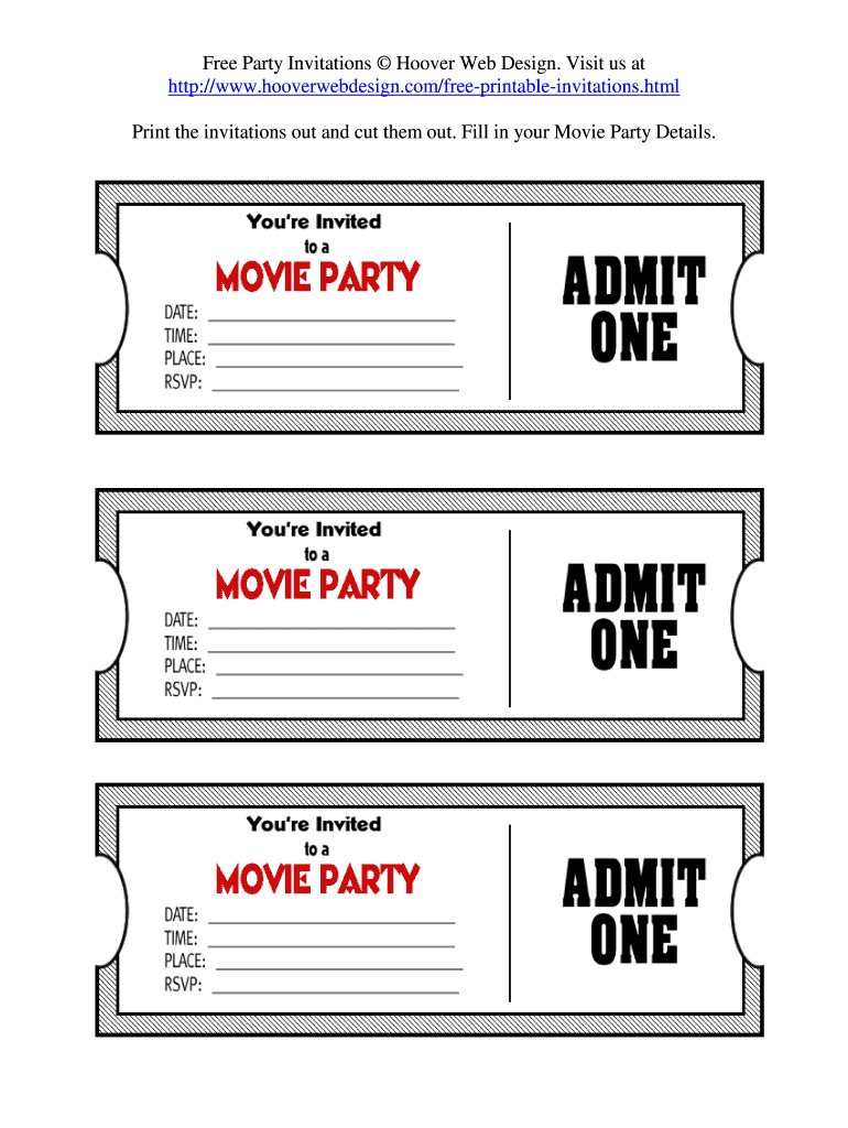 Fillable Online Printable Movie Tickets Pdf Fax Email Print 