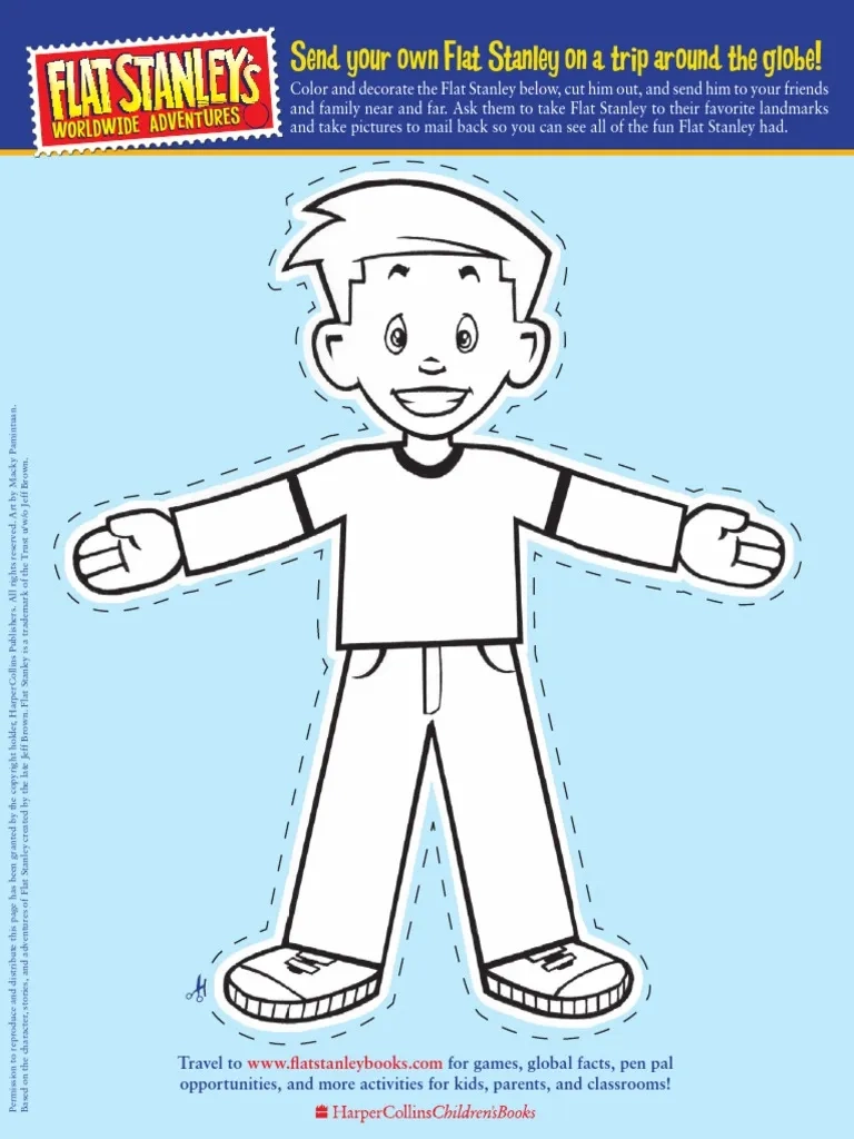 Flat Stanley Template Blank PDF Social Information Processing 