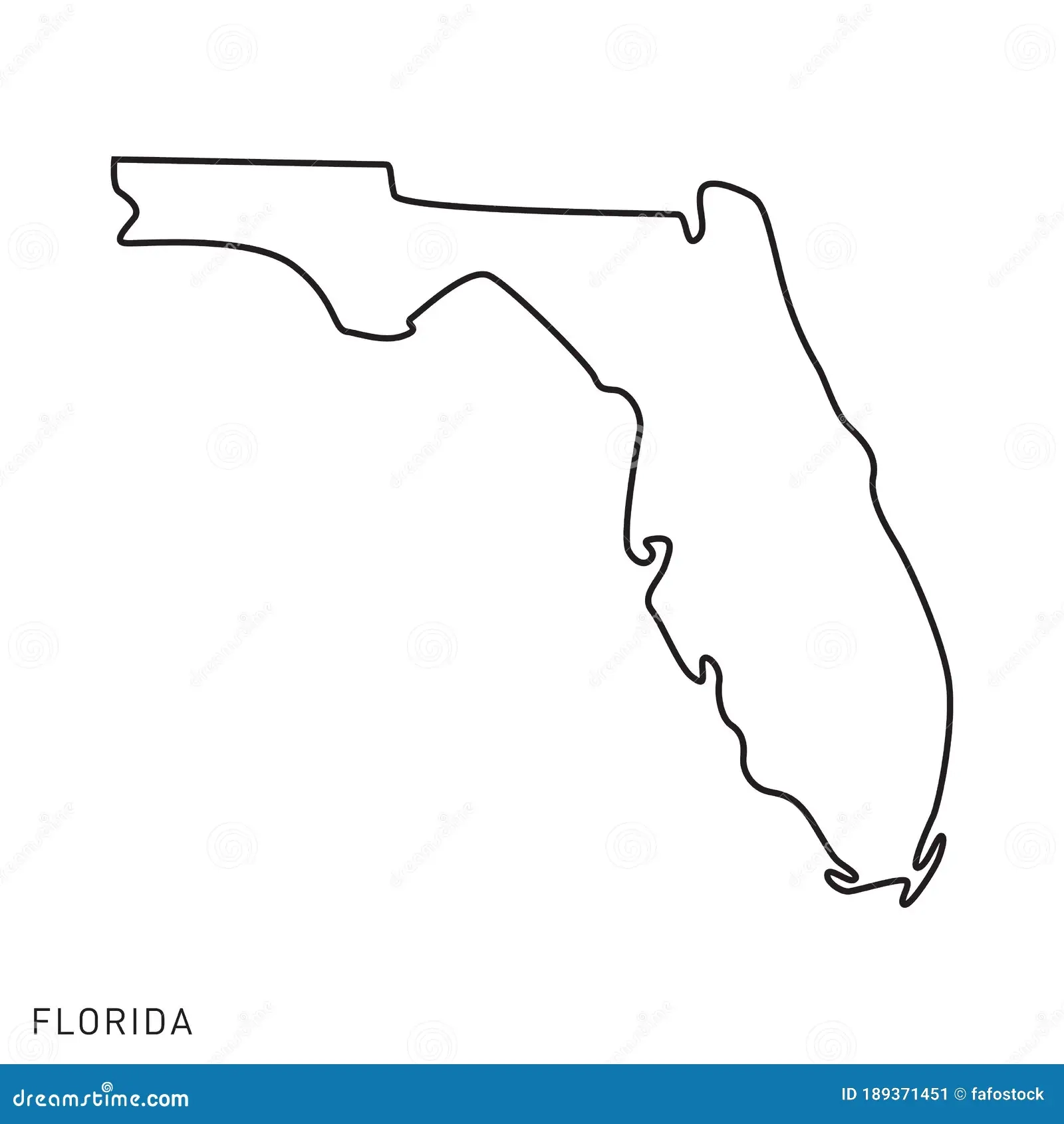 Florida Map Outline Vector Design Template Editable Stroke Stock 