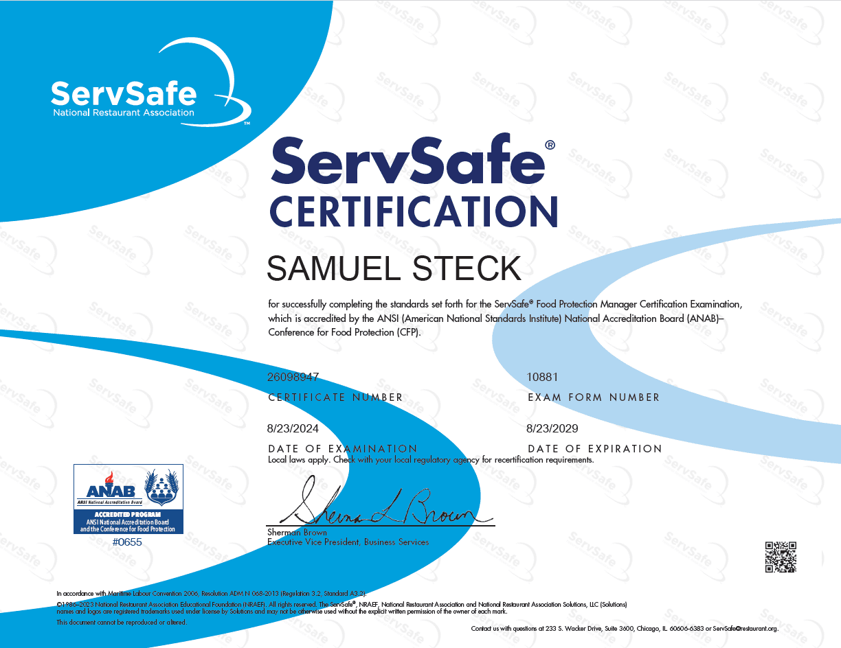 Printable Blank Servsafe Certificate