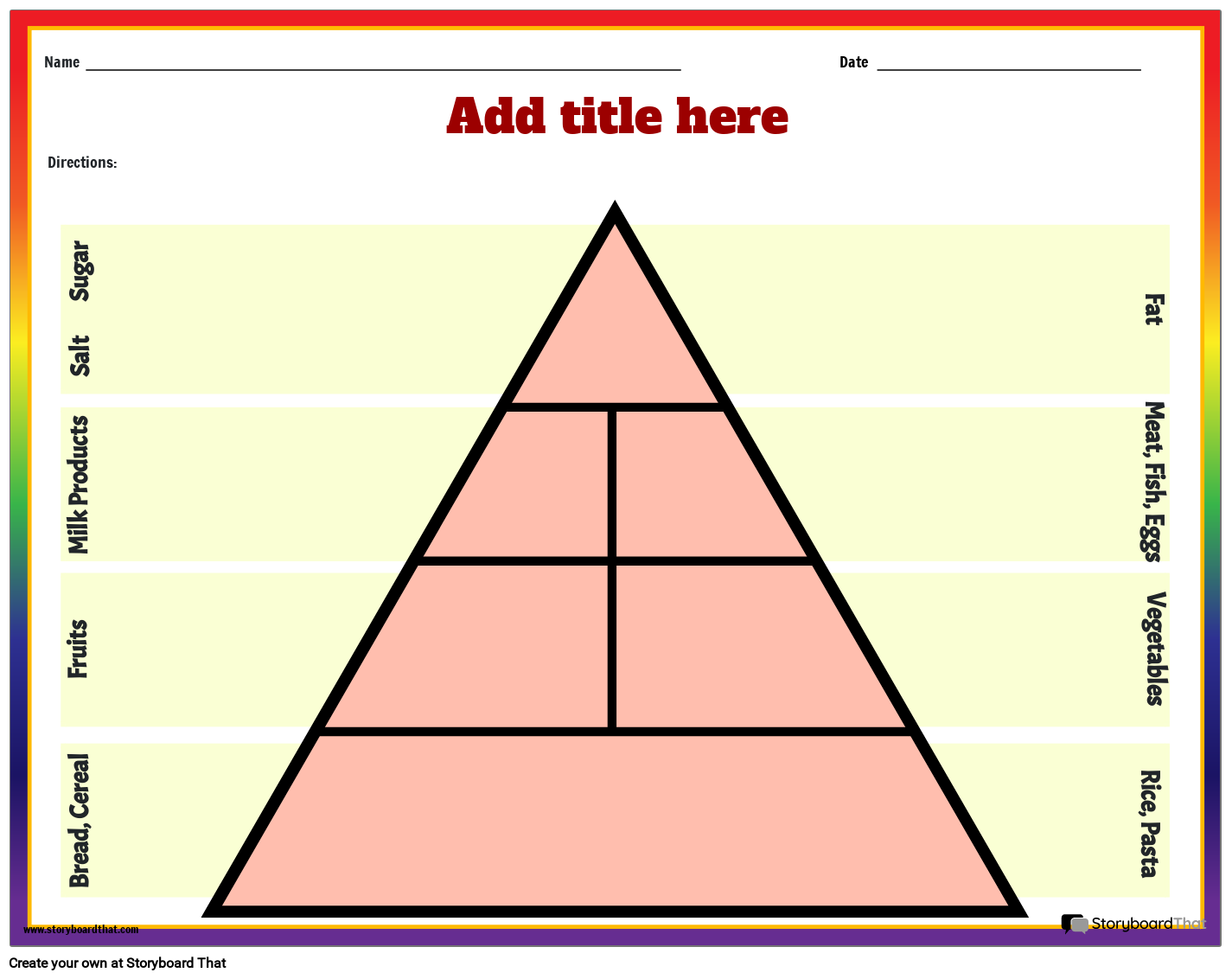 Food Pyramid Worksheet Storyboard By Templates