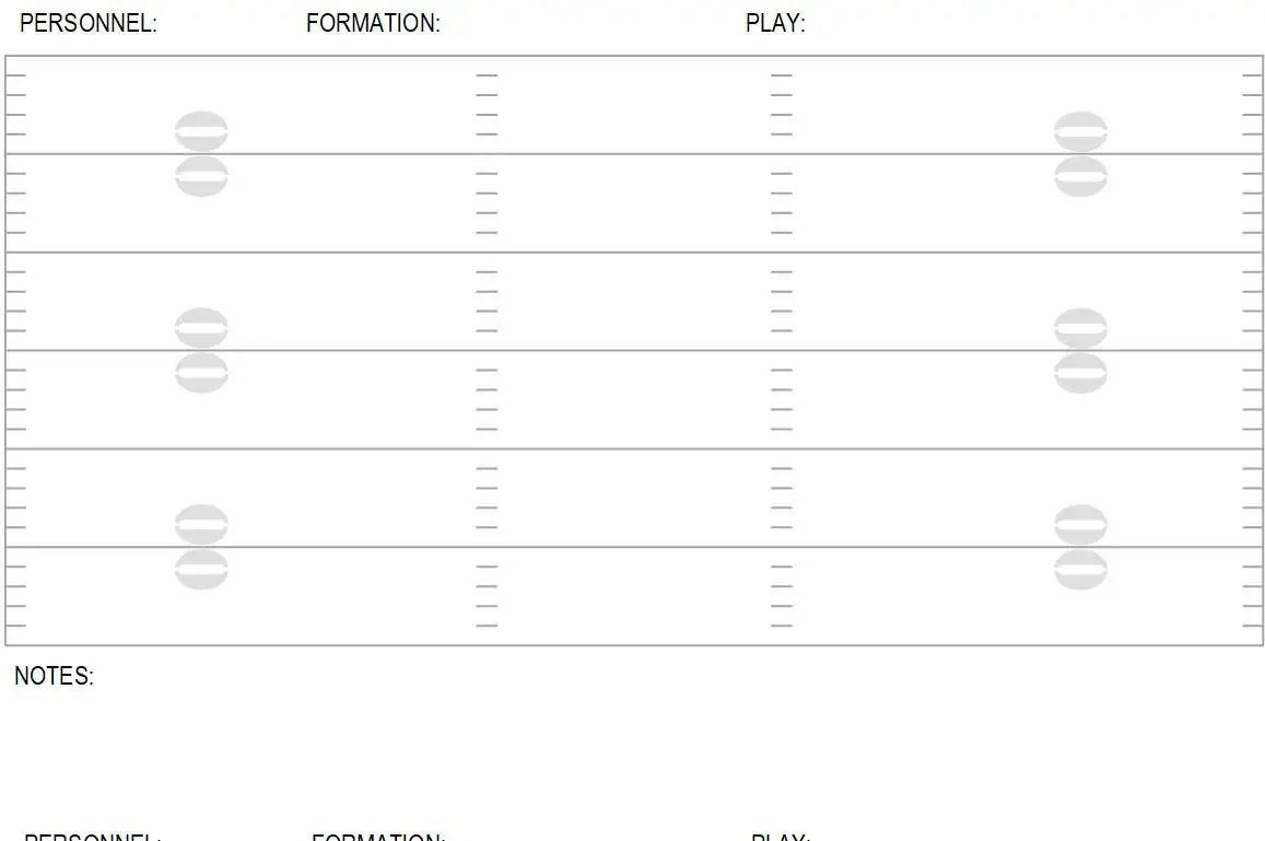 Printable Blank Football Formation Sheets