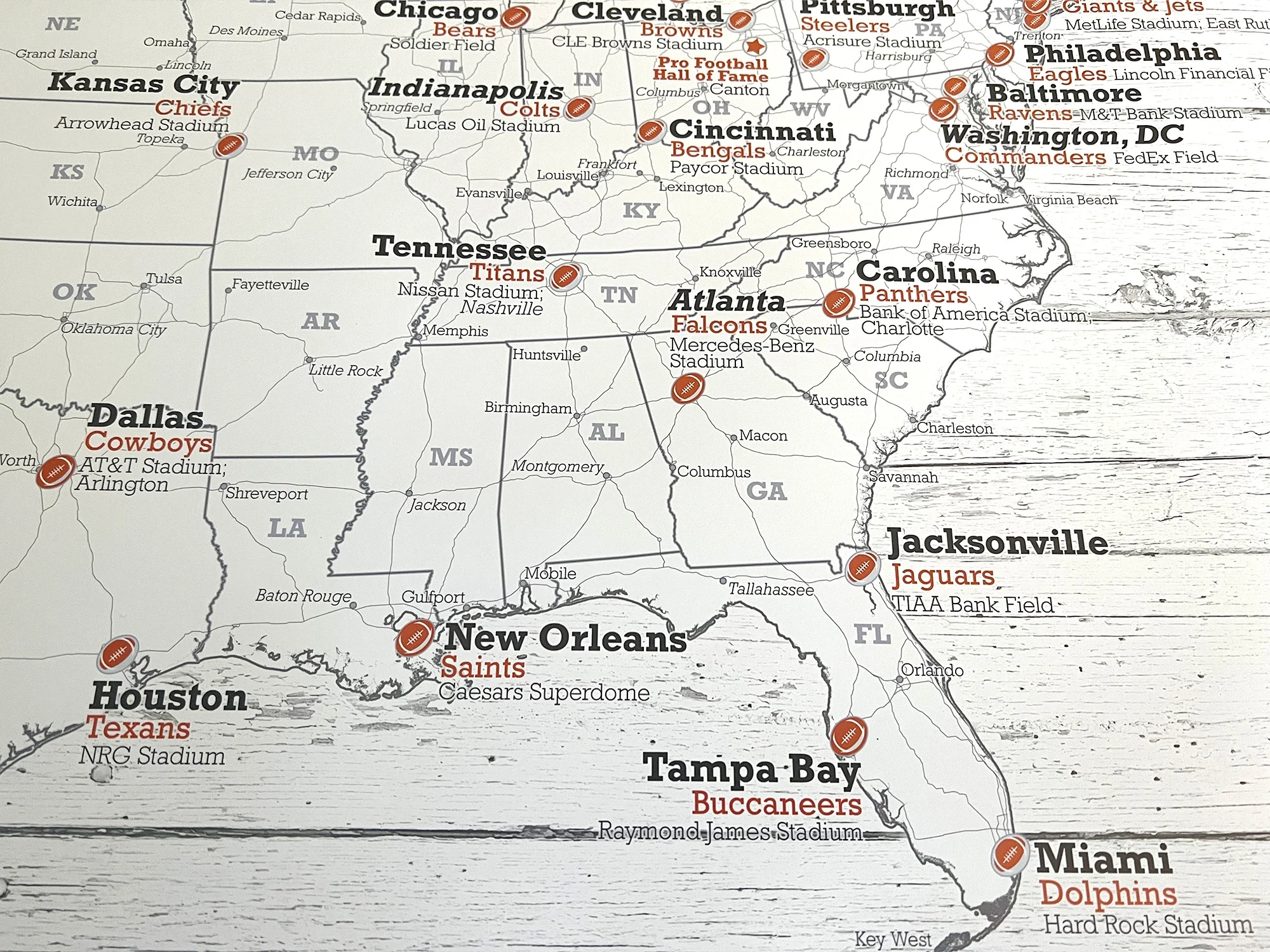 Blank Map Nfl Cities Printable