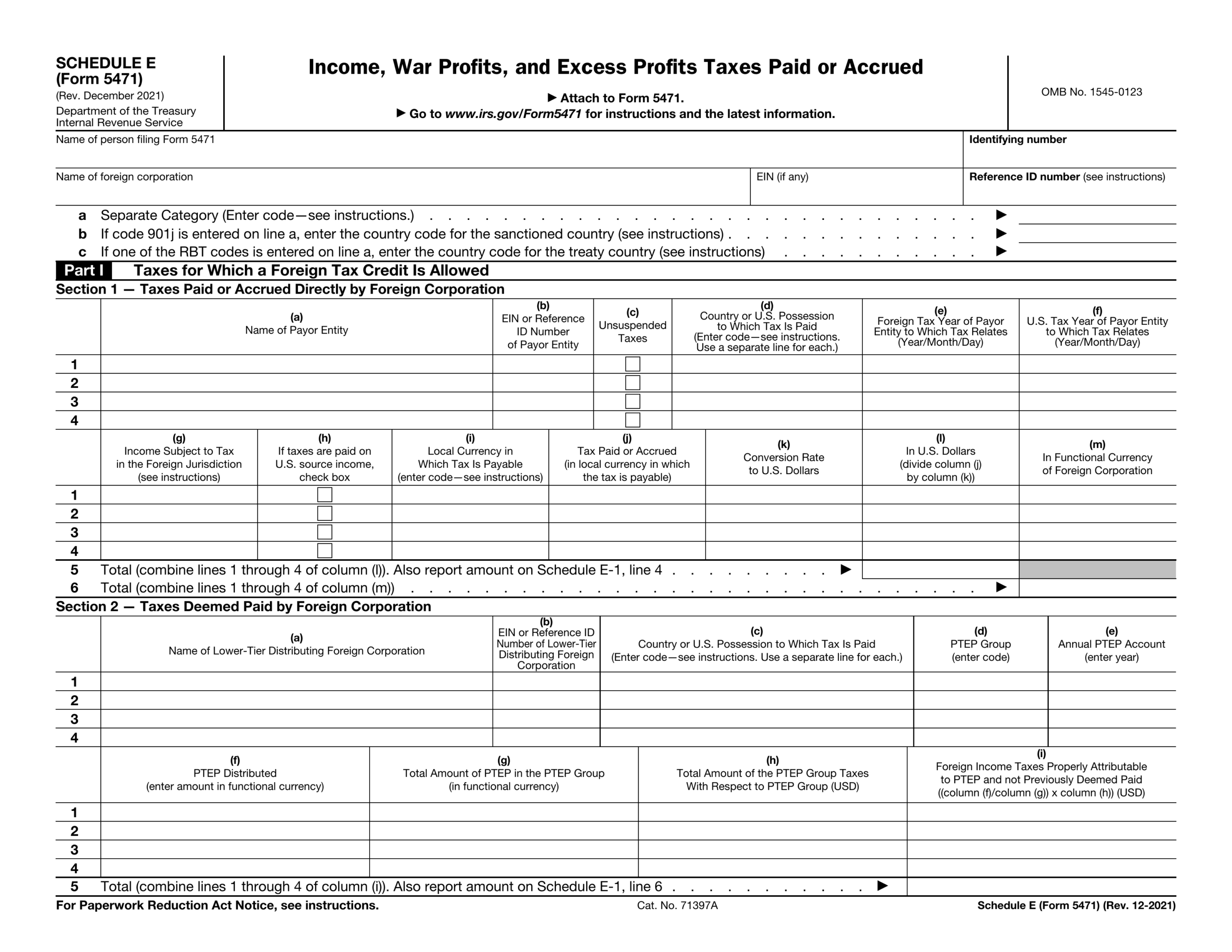 Blank Schedule E Printable Form