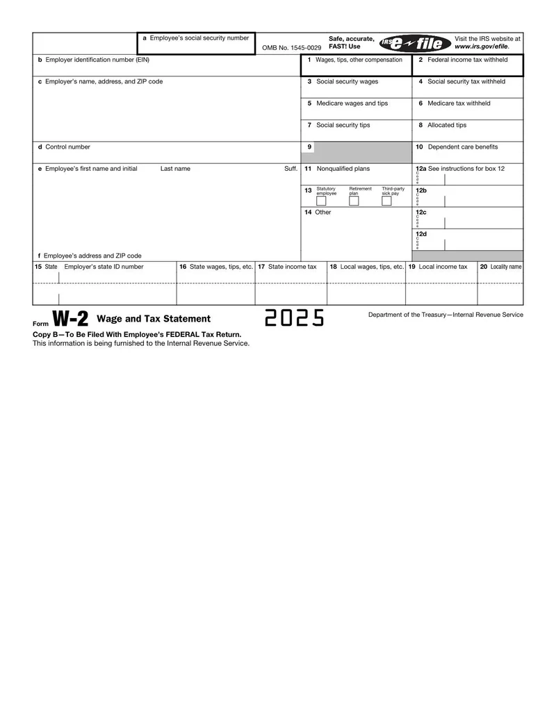 Blank W2 Printable
