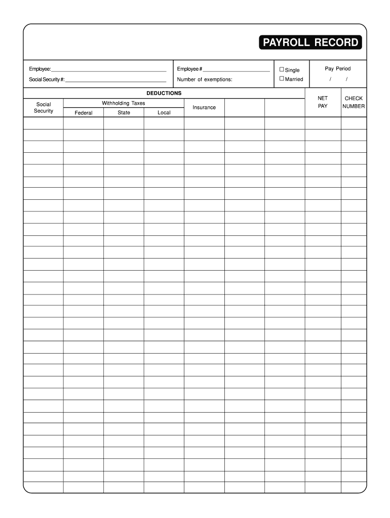 Free Printable Blank Payroll Templates