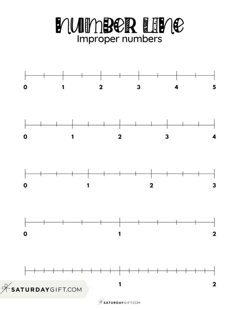Blank Fraction Number Lines Printable