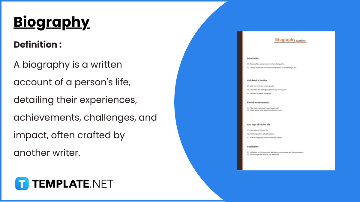Blank Facebook Biography Report Printable