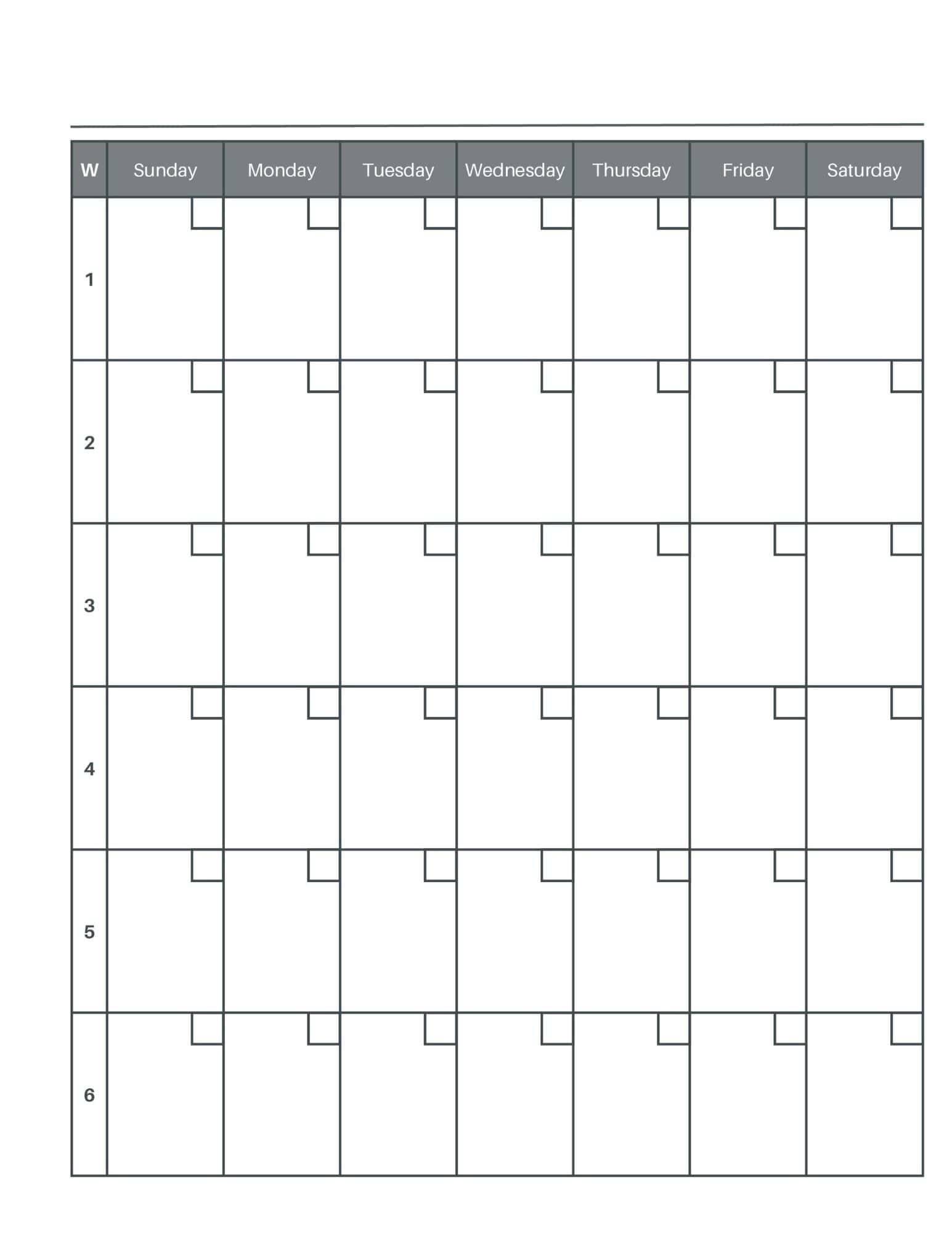 Free 6 Week Calendar Printable PDF