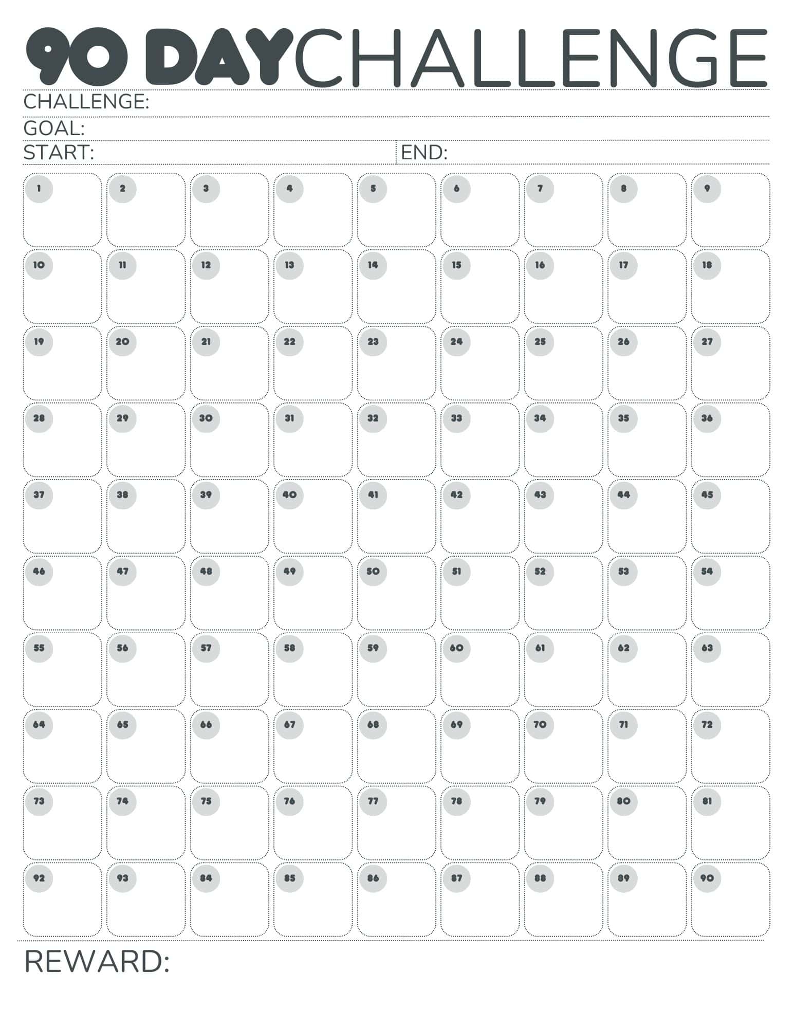 19 Checkboxes Blank Printable Calenday