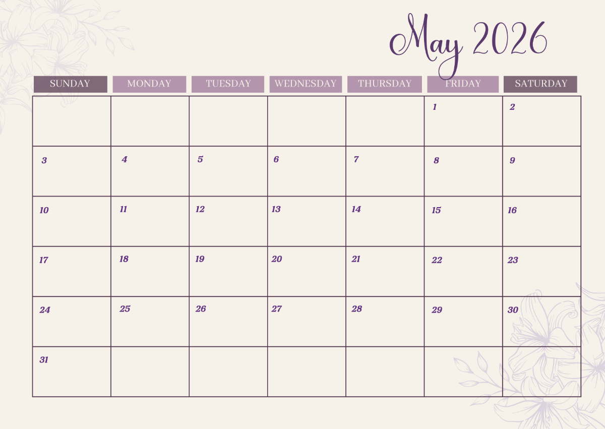 Free Aesthetic May 2026 Desk Calendar Template To Edit Online