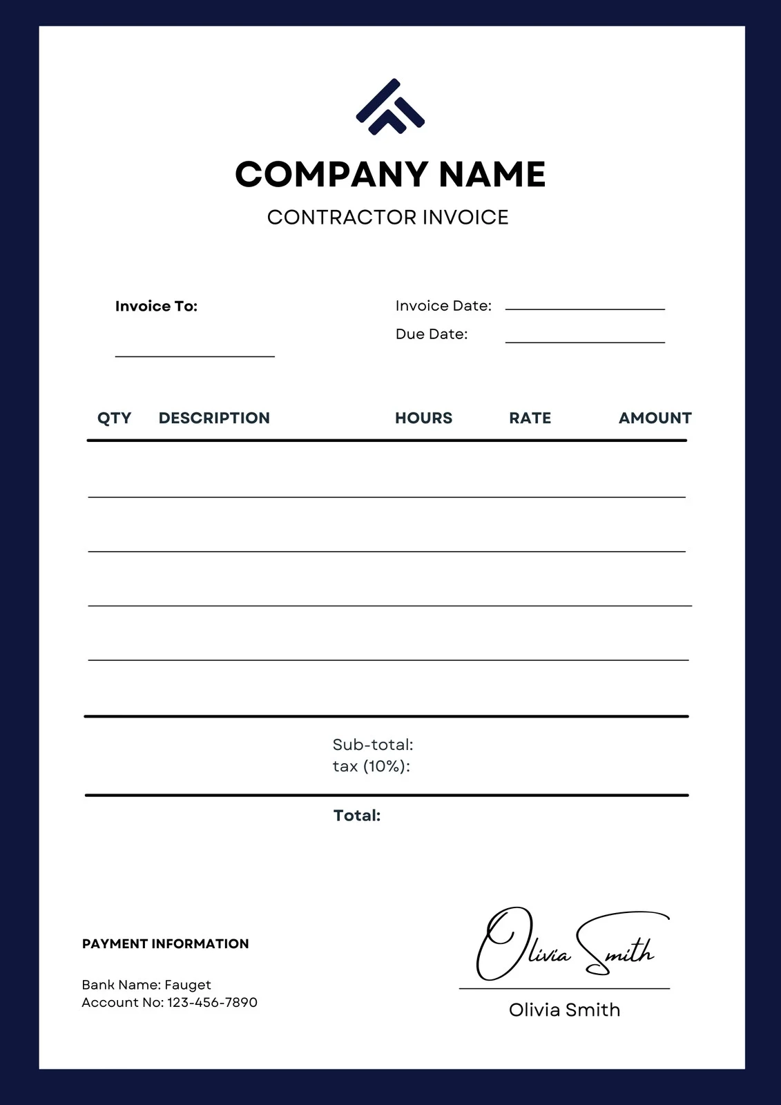 Free And Customizable Contractor Templates