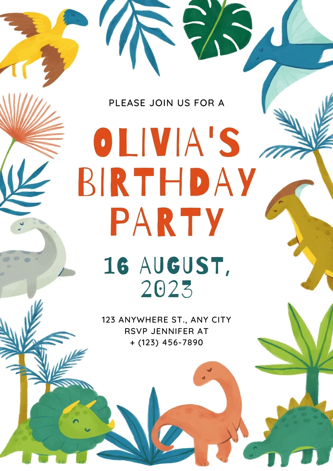 Free Printable Blank Dinosaur Invitations