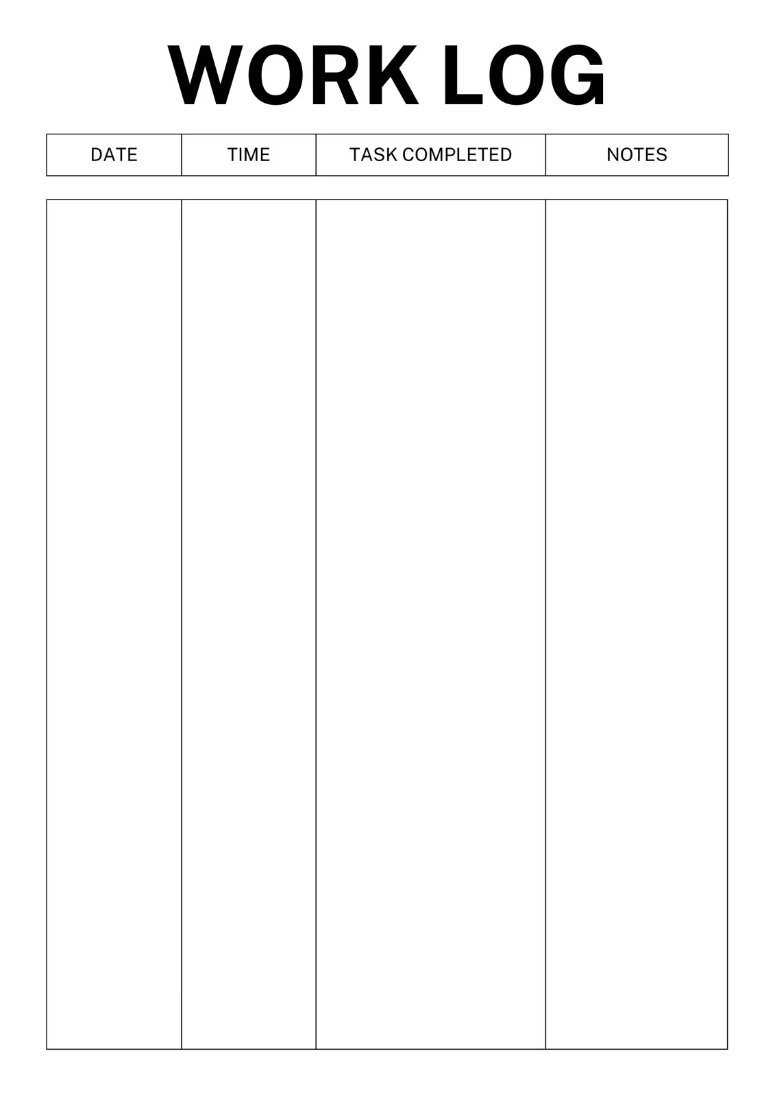 Word Work Printable Blank