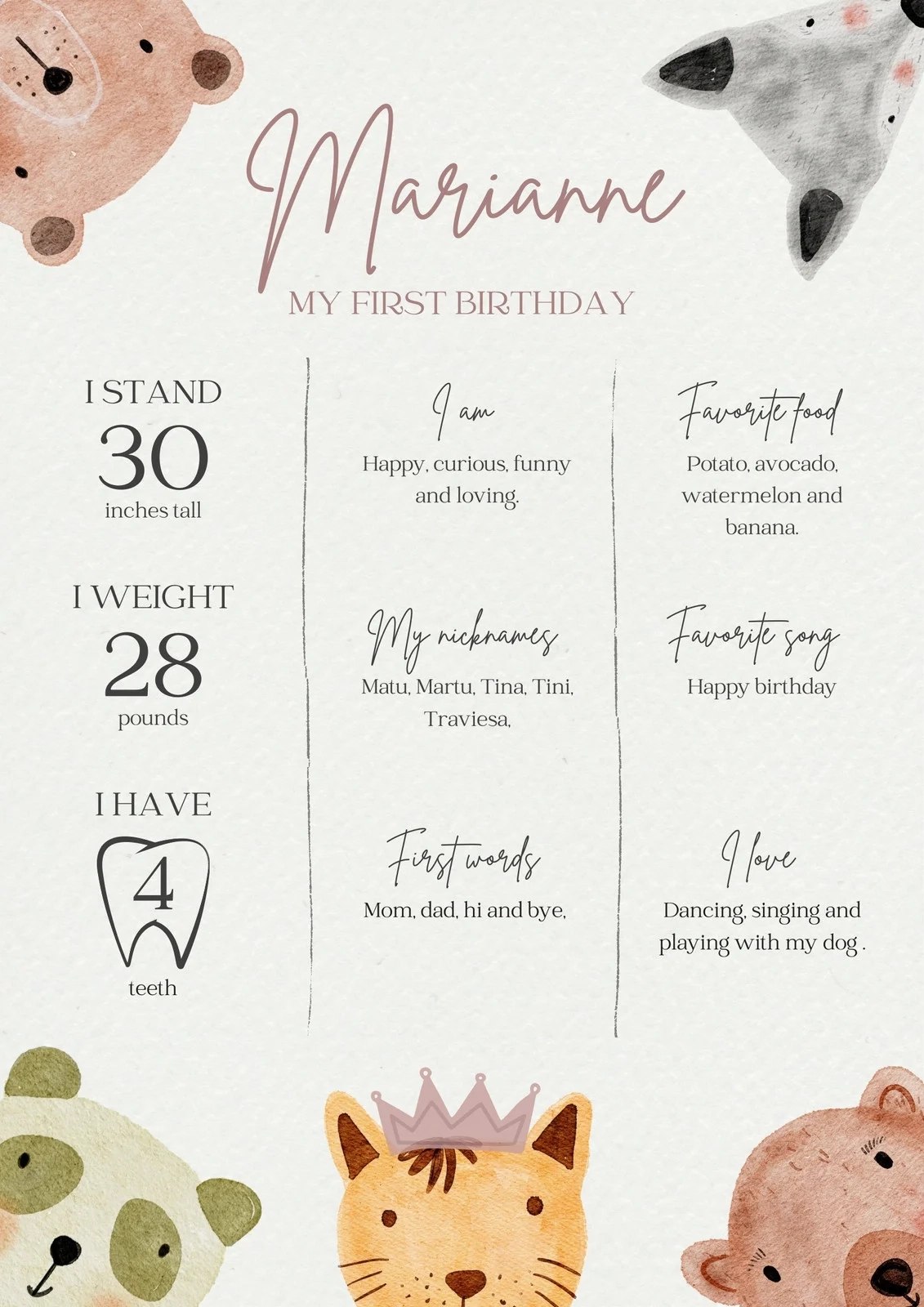 Printable Baby Month Blank