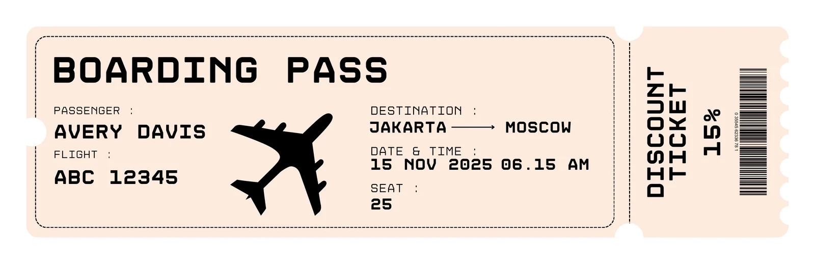 Blank Printable Airline Ticket
