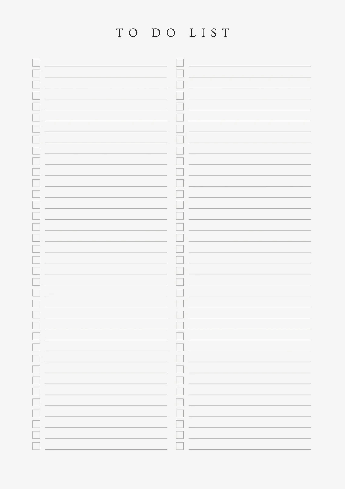 Blank To Do Page Printable