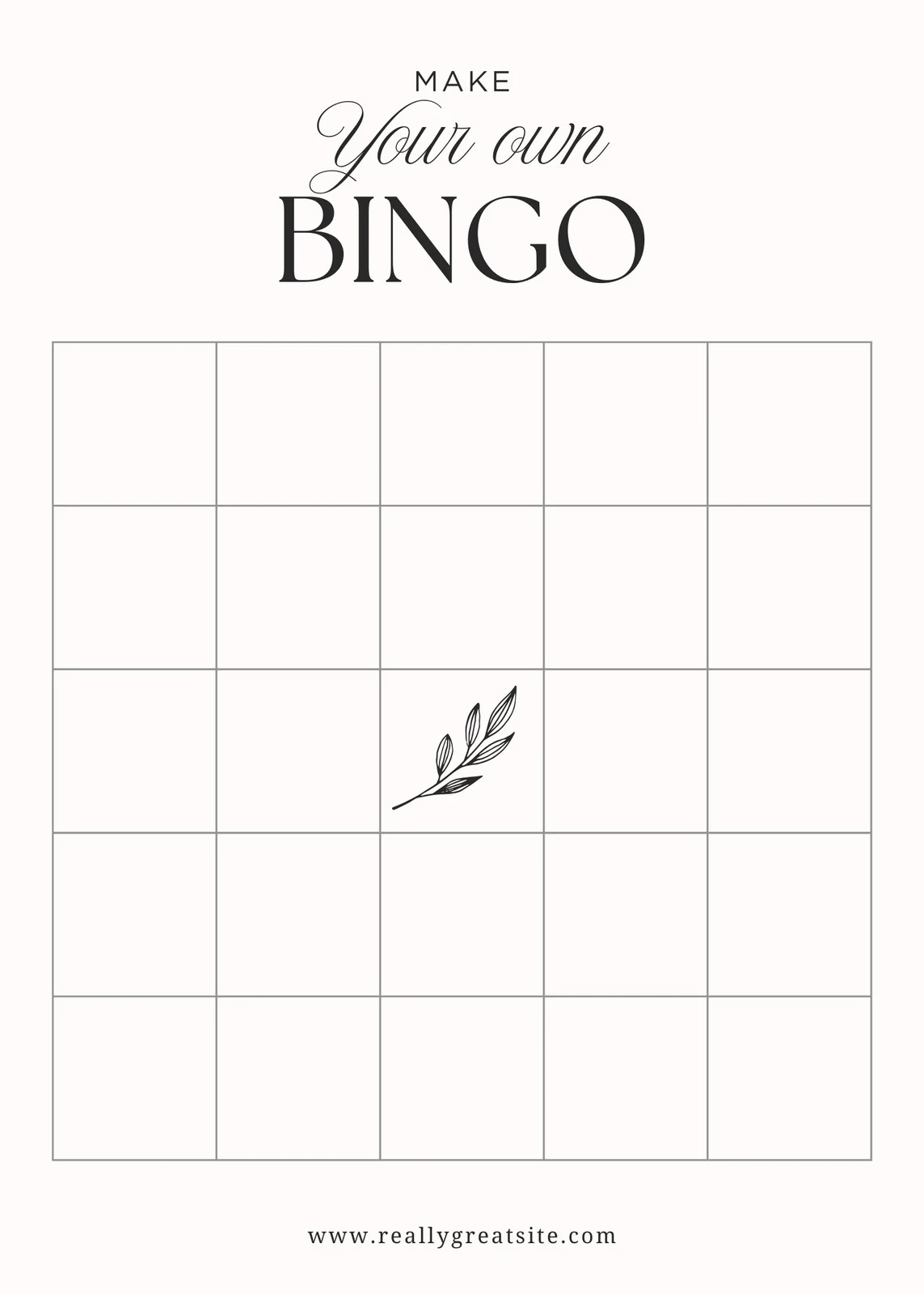 Printable Blank Bingo Games
