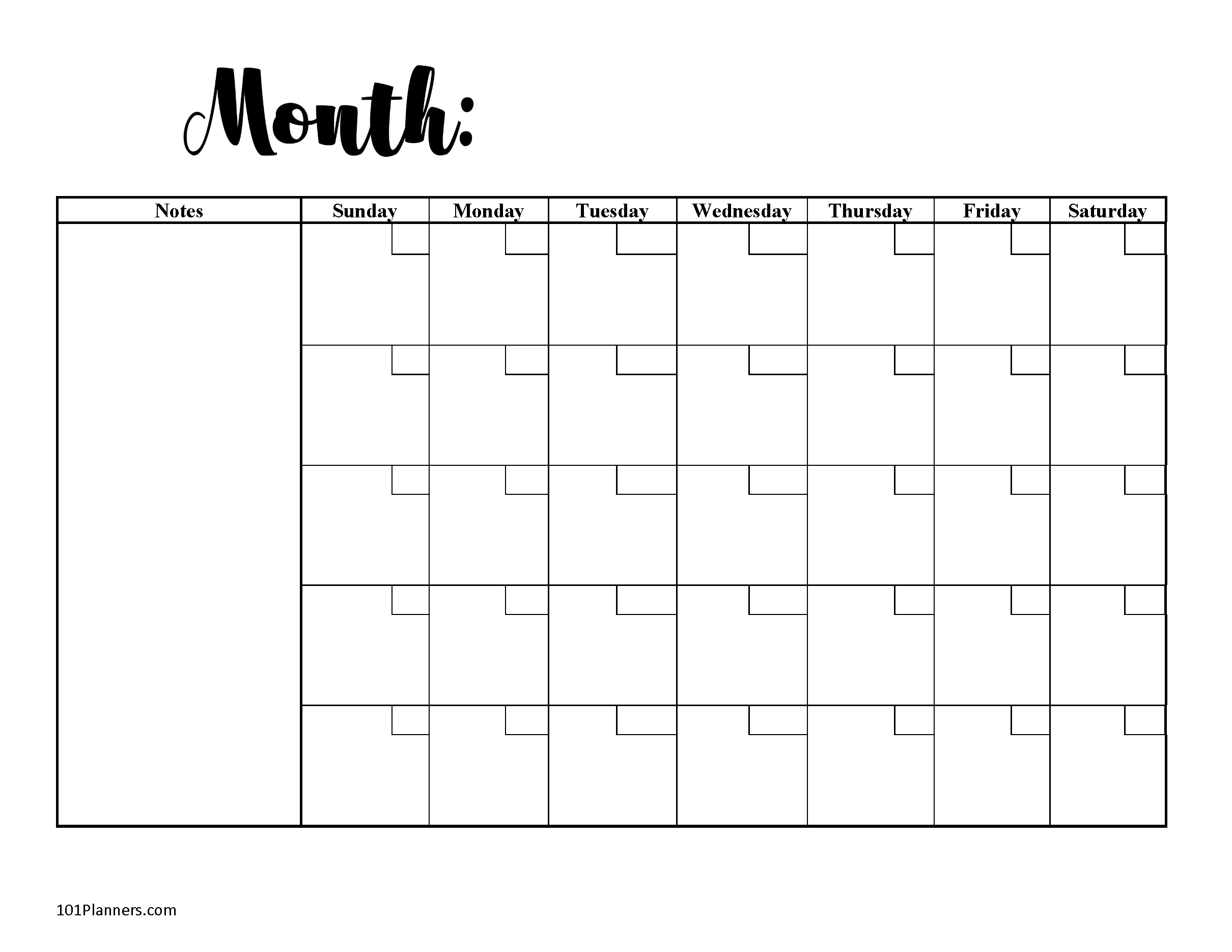 FREE Blank Calendar Templates Word Excel PDF For Any Month