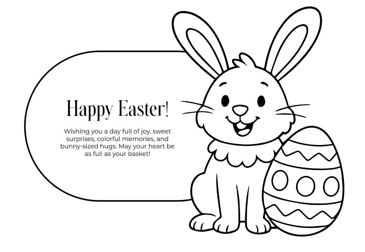 Free Blank Easter Coloring Card Template To Edit Online