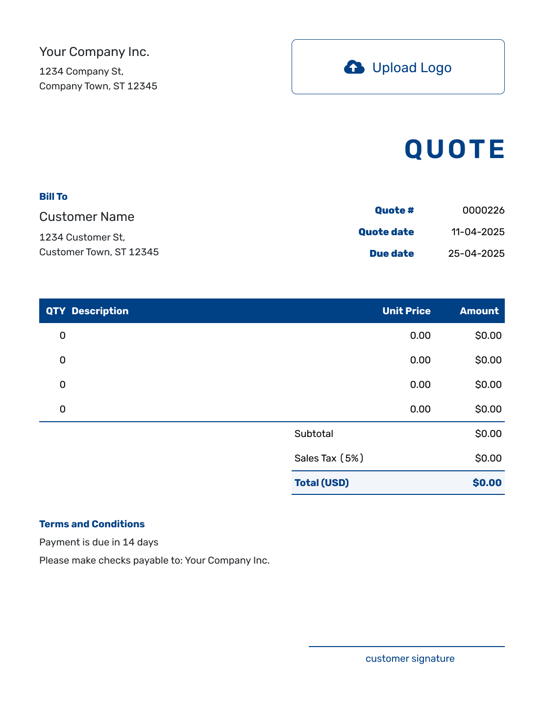Printable Blank Quotes