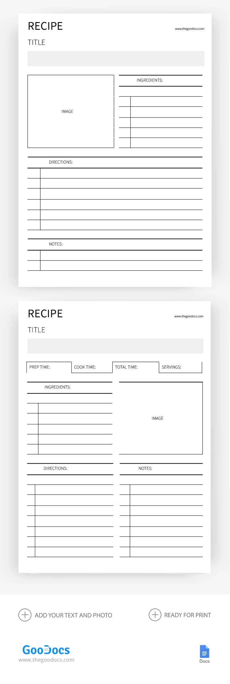 Free Blank Recipe Cookbook Template In Google Docs And Microsoft 