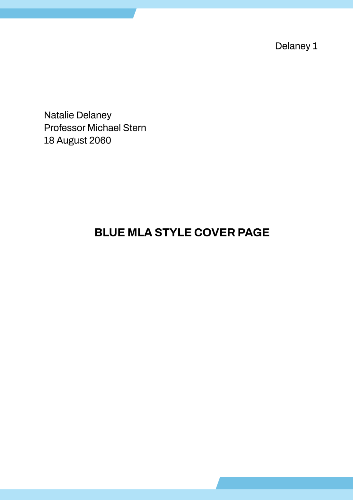 Free Blank Printable Mla Format