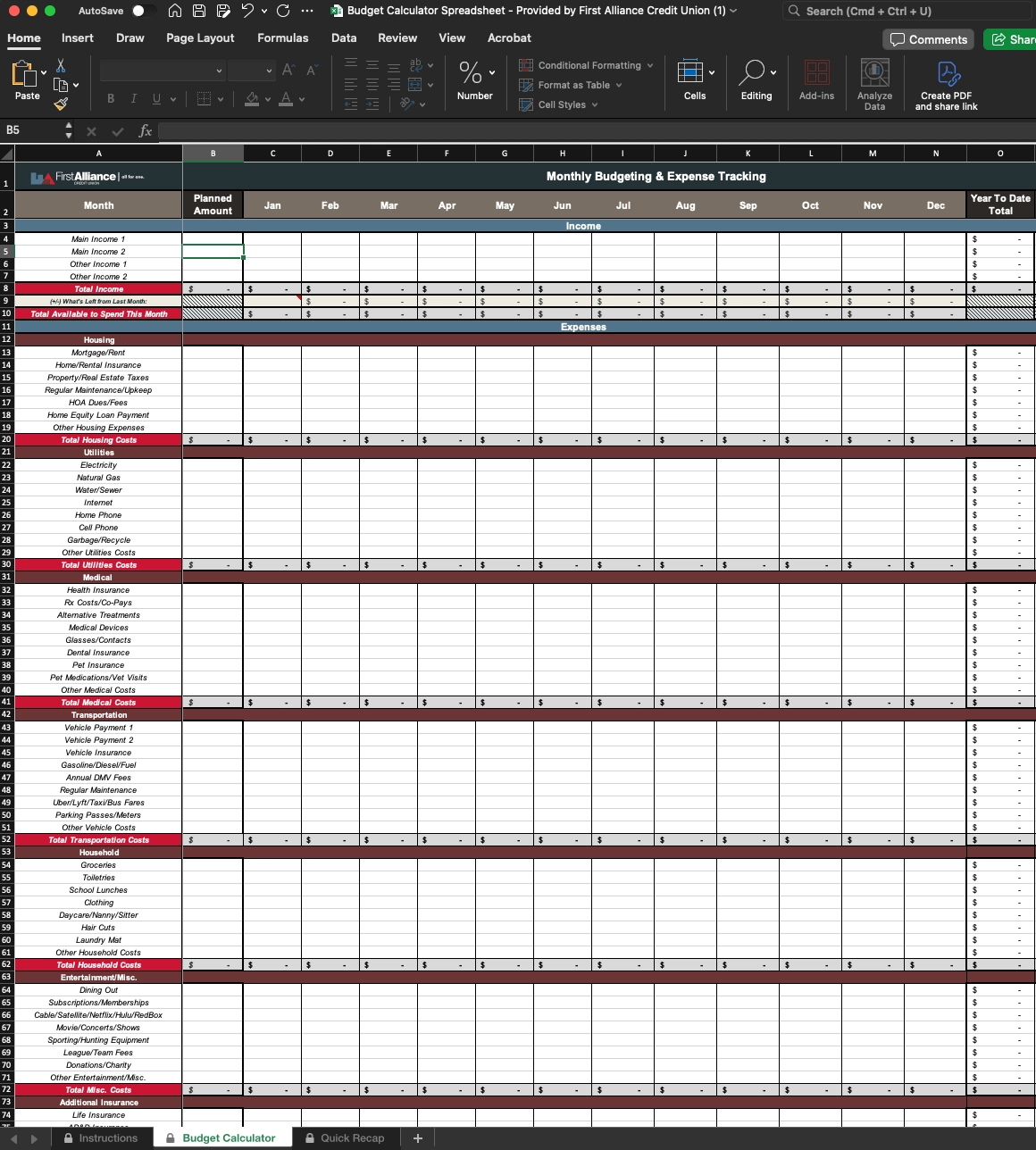 Free Budgeting Calculator Plan Your Monthly Budget For Free