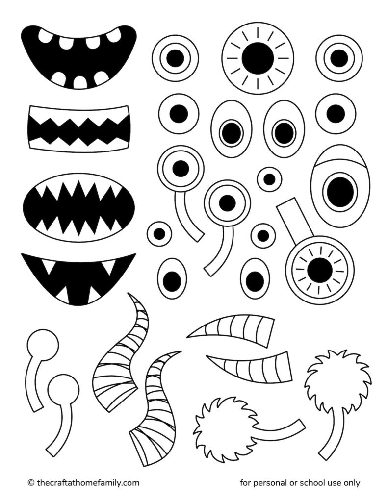 Blank Printable Monster Pictures