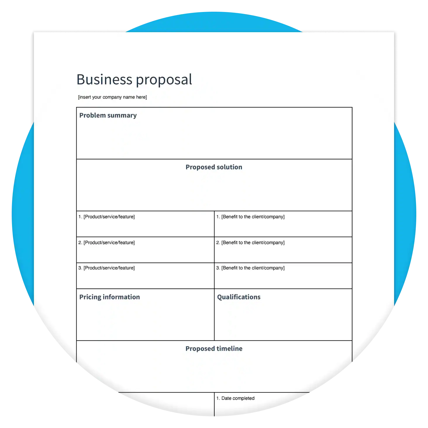 Free Business Proposal Template Xero IE