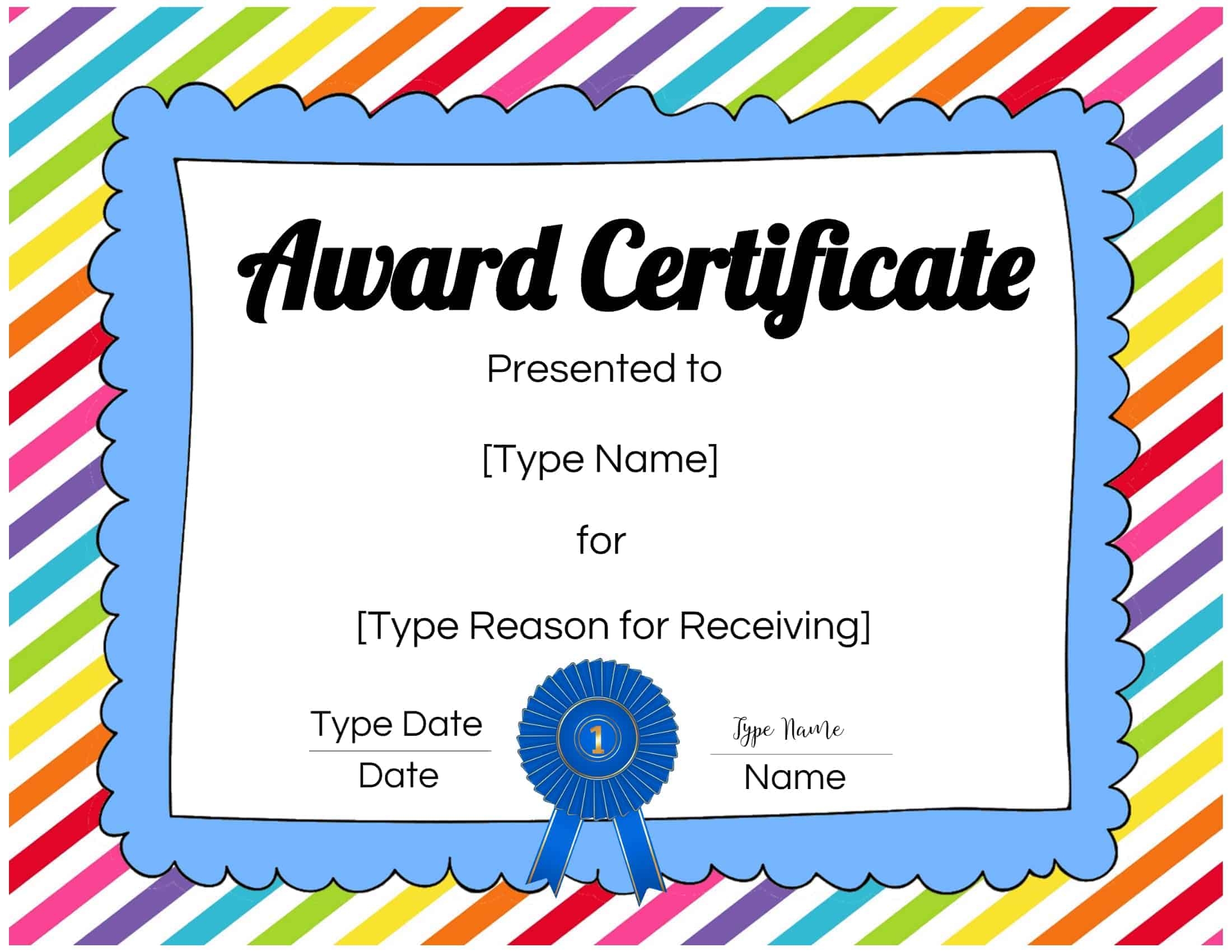 Free Certificates For Kids Customize Online amp Print At Home