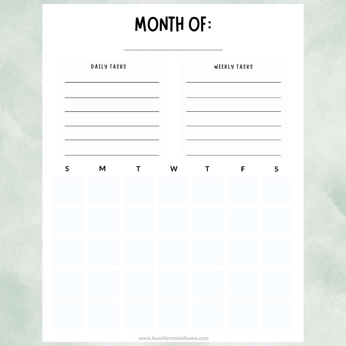 Blank Printable Shower Charts Free