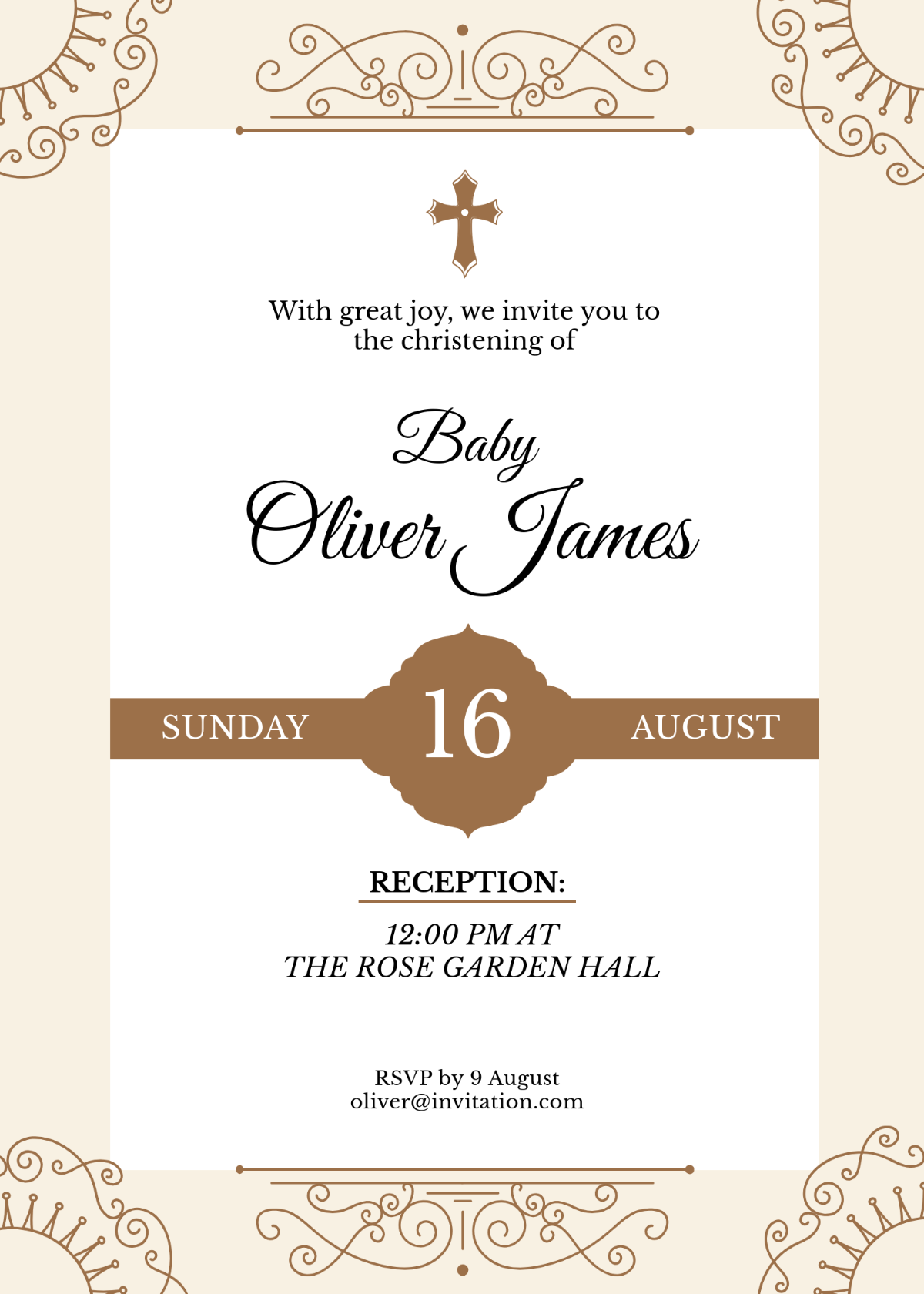 Blank Printable Christening Invitation