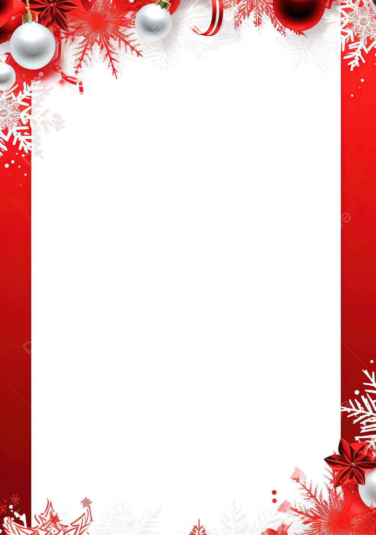 Free Christmas Card Template With Blank Sheet On Red Background 