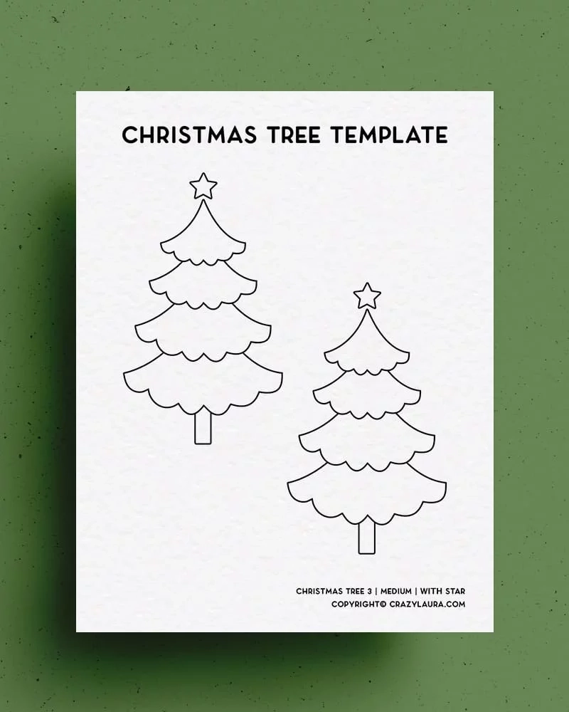 Free Christmas Tree Template amp Stencil Patterns For 2022 Crazy Laura