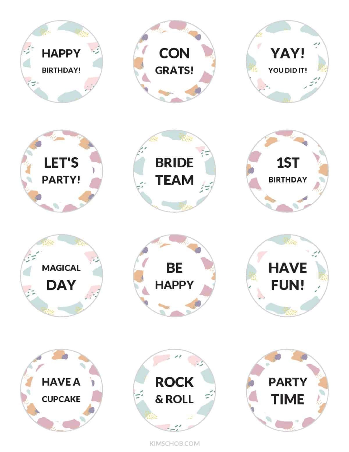 Free Printable Cupcake Toppers Blank