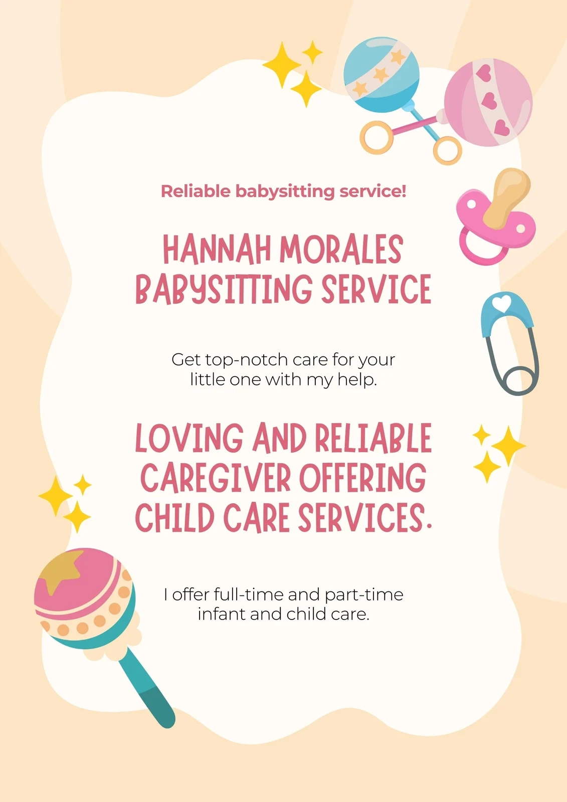 Free Custom Printable Babysitting Flyer Templates Canva